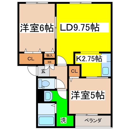 コーポブレーメンＤ館の物件間取画像